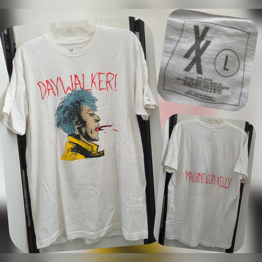 Machine Gun Kelly Graphic Tee - Off-White Size Lg (Nwots)
